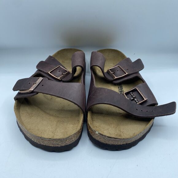 Birkenstock Other - Birkenstock Arizona Sandals US 13 EU 46 Brown Brown Leather Buckle Boho NWOB